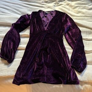 NWOT purple velvet skater dress